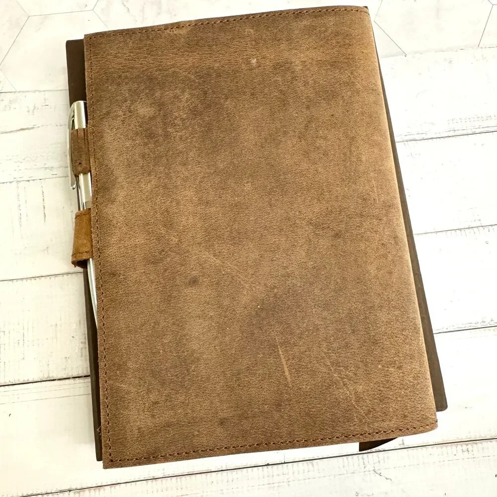 NIB Moonster Leather Journal Handmade Heart Cover 5x7